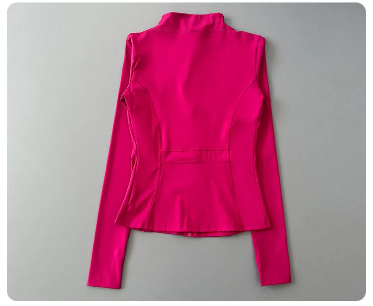 Damen Sportjacke mit Reißverschluss, Langen Ärmeln und Daumenlöchern, Slim Fit, Schnelltrocknend für Laufen, Fitness, Yoga und Sport – Detail 18