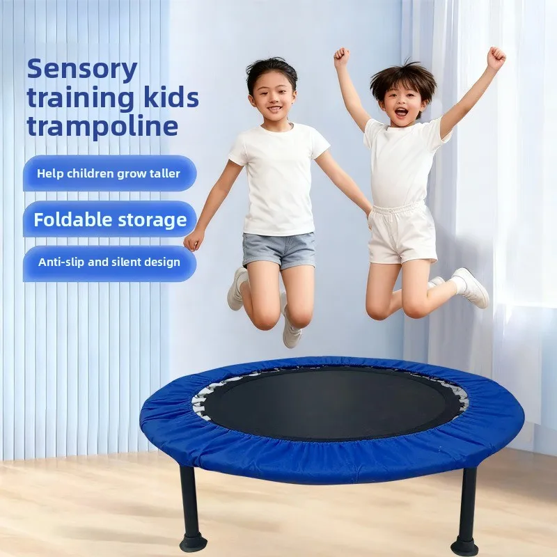 36 Zoll rundes Kinder-Frühlingstrampolin, Haushalts-Fitness-Trampolin, Trampolin für drinnen und draußen, Kindertrampolin