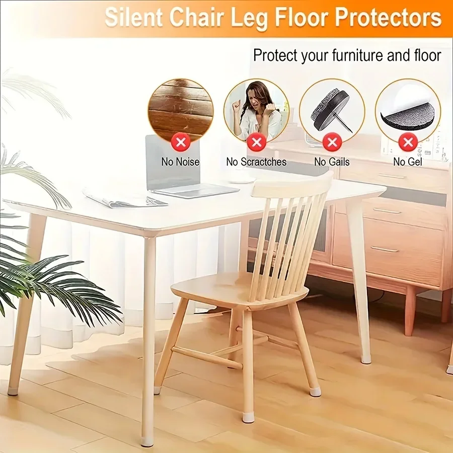 16 One TPE Thickened Rubber Chair Leg Protective Cover,Self-Adhesive Floor Protective Pad,Noise Reduction Furniture Cushion