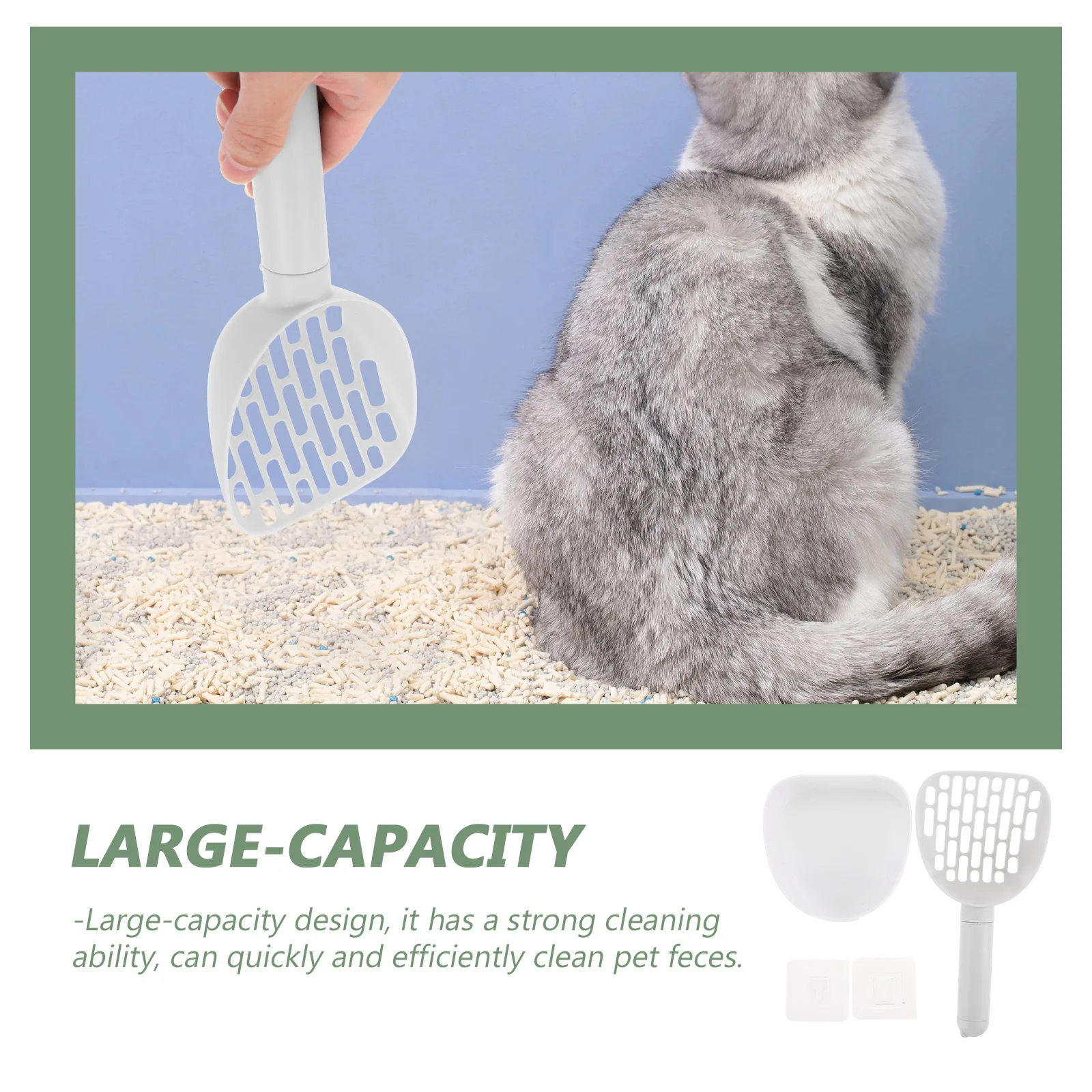

Cat Litter Shovel Dog Scoop Pet Scooper Handle Plastic Puppy Cleaner Pointed for Cats