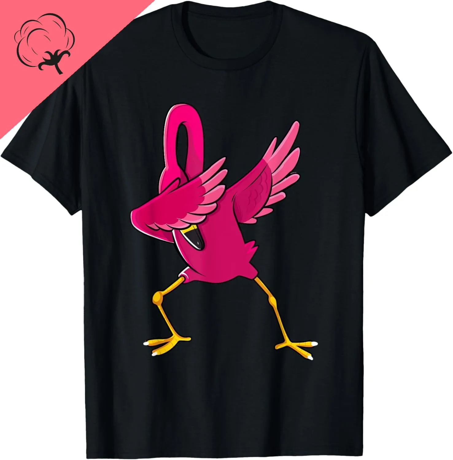 Dabbing Pink Flamingo Tropical Animal Lover Men Women Kids T-Shirt Harajuku Mens Clothing Graphic T Shirts Camiseta