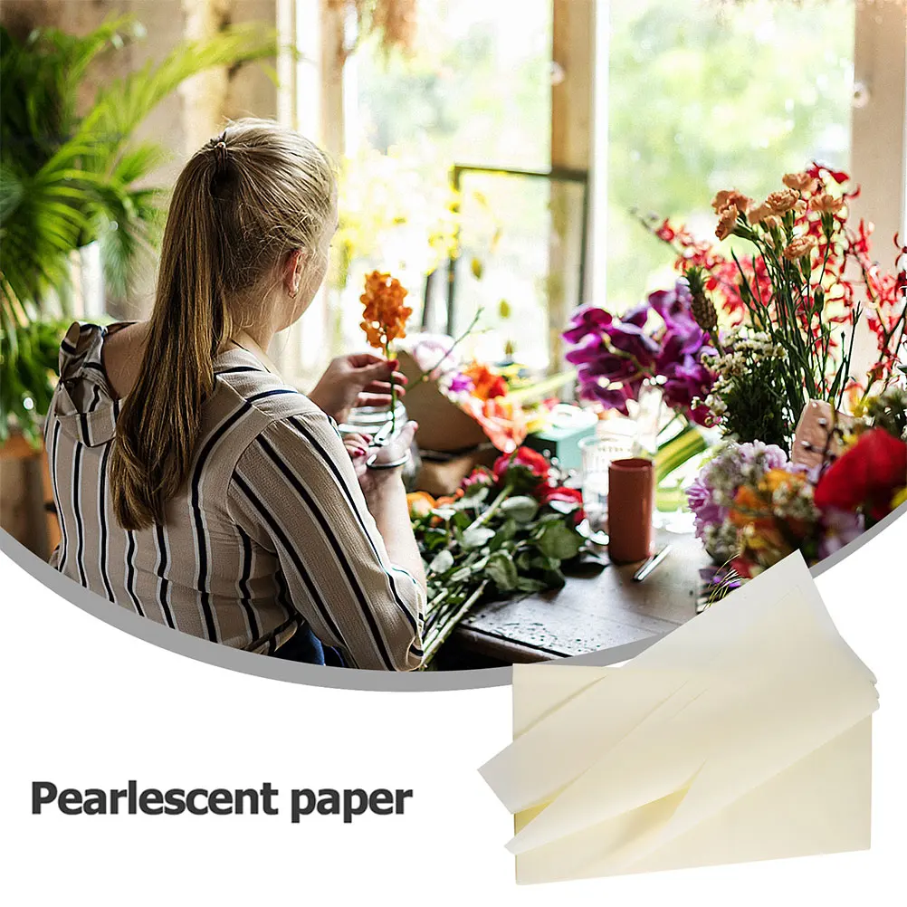 

40 Sheets Flower Wrapping Paper DIY Floral Thicken Pearl Tissue Gift Wraps Lightweight Breathable Packaging Material