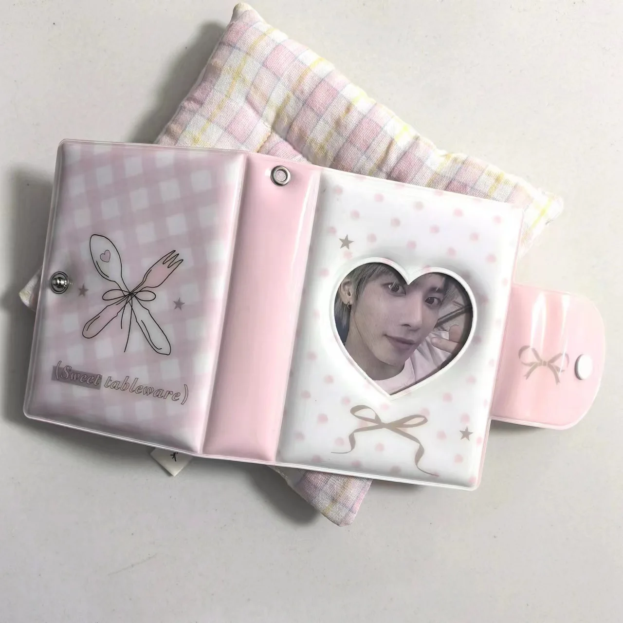 Arco nó faca e garfo Series Bag, Clip tampa, Small Card Storage, 3 "Photo Album