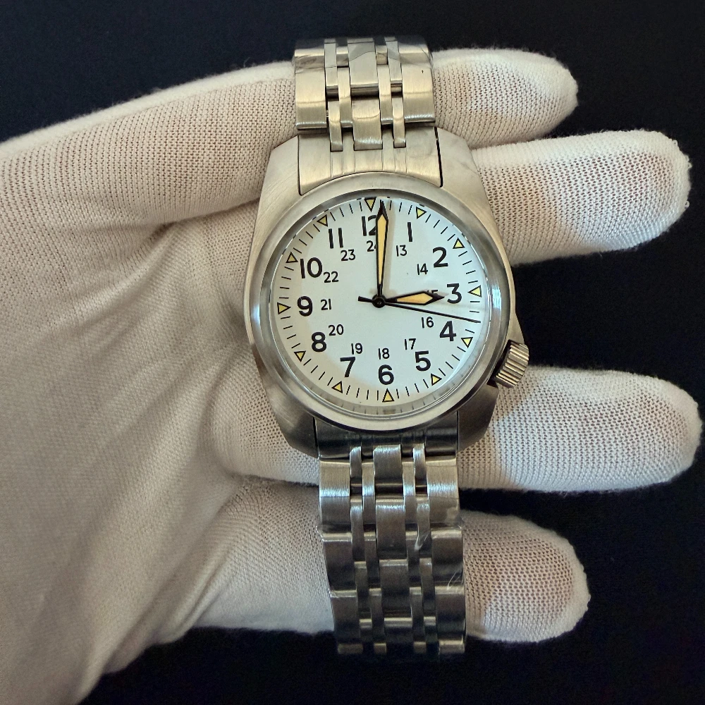 Classic Vintage Pilot's Men's Quartz Watch with Japanese Movement Sapphire Crystal Stainless Steel 5Bar Luxury Business Watches