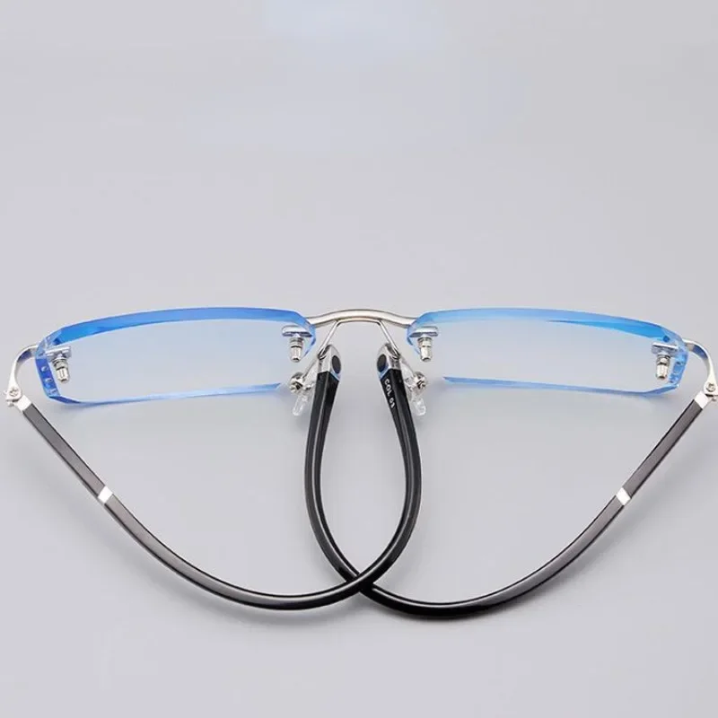 Männer Myopie Brille Business Rahmenlose Transparente Anti Blau Myopie Brille Anti Müdigkeit Outdoor Brille – Detail 3