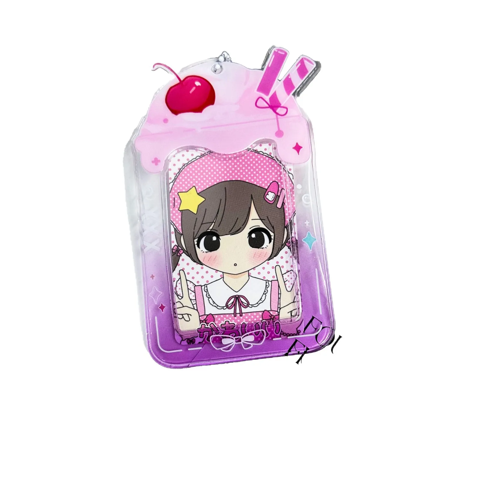 Cute Parfait Cup Ice Cream Card Holder Kpop Idol Photocard Storage School Meal Card Protector image 6