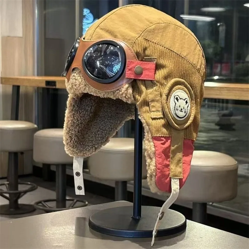 

Новая милая детская шапка-пилот с героями мультфильмов, ветрозащитная, морозостойкая, защитная шапка для ушей, толстая, с очками, теплая зимняя шапка