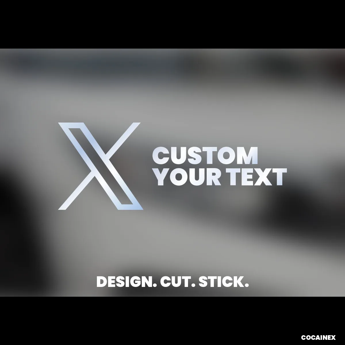 Custom X Username Sticker – Iridescent PVC Auto Sticker, Waterproof UV-Resistant, Free Preview Gift