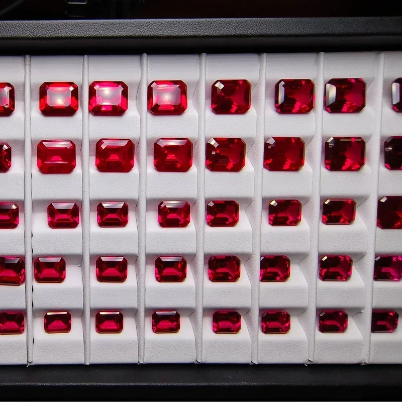 

L-Top, выращенный в лаборатории рубин, изумрудная огранка, голубиный цвет крови, маленький размер, подвески «сделай сам», ювелирные изделия, основные материалы, чрезвычайно блестящие