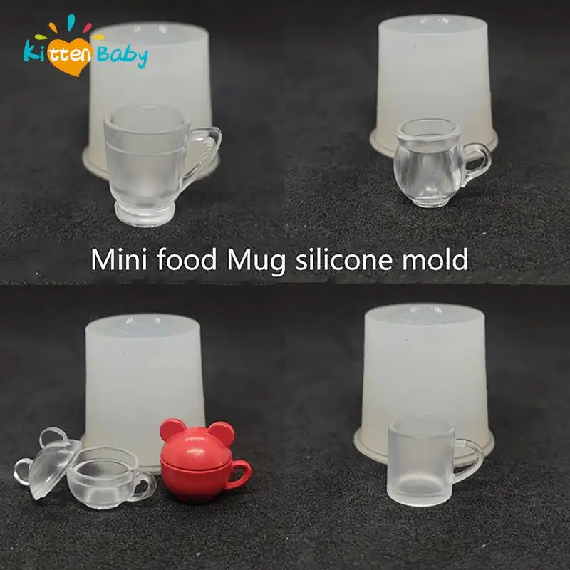 Dollhouse Mug Cup/Milk Tea Cup/Ice Cream Dessert Cup with Lid DIY Silicone Mold Miniature Mold Miniature Dollhouse Home Decor