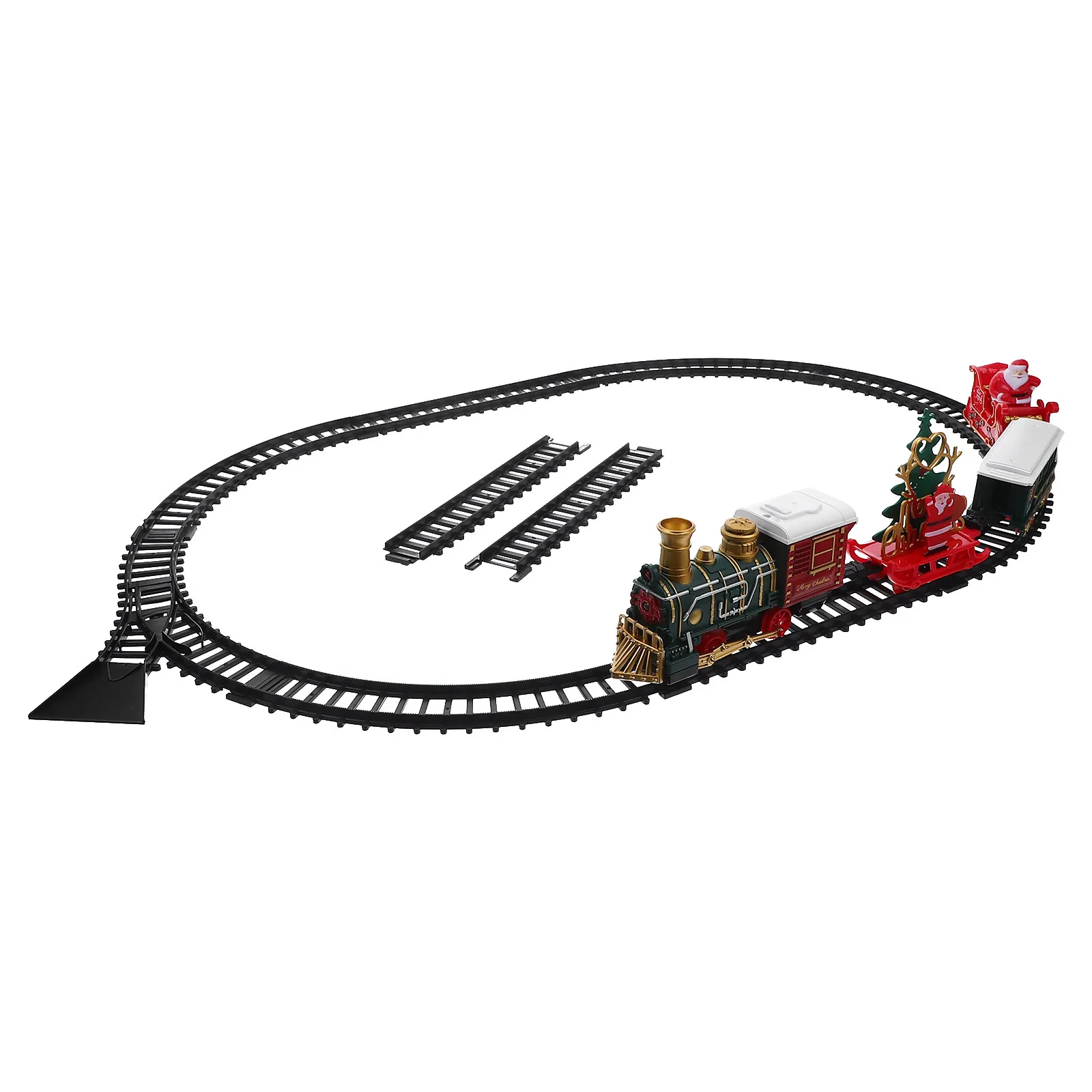 1Set Retro Electric Christmas Train Set with Light- Music Sound Effects Festive Tabletop Locomotive for Under Tree