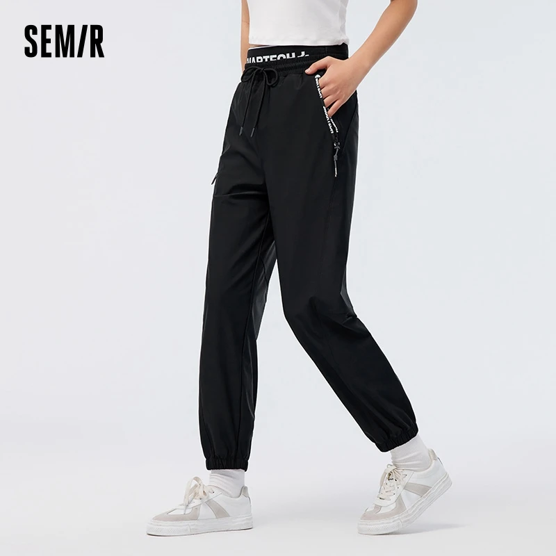 Semir Casual Pants Women Cool Feeling Sunscreen Sweatpants Summer 2024 New Quick Dry Letter Joggers