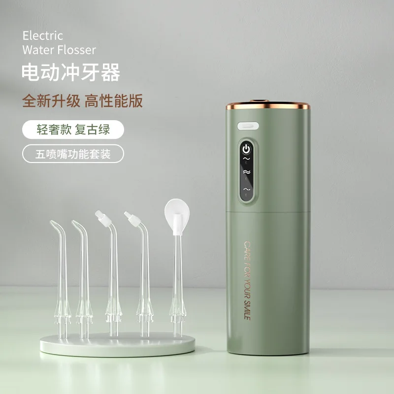 

Flush Electric Flush Tooth Cleaner Portable Scaler Flushing Tooth Cleaner Stone Remover Water Floss 5 Nozzles