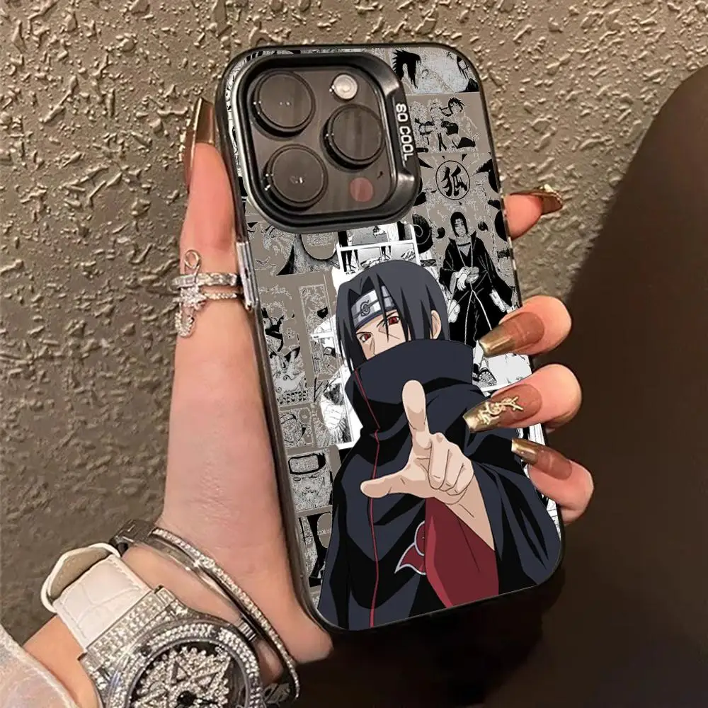 Anime Japan N-Narutos Cool Phone Case black IMD Colorful Silver Suitable soft case for iPhone 16 15 14 13 12 11 XS Pro Max