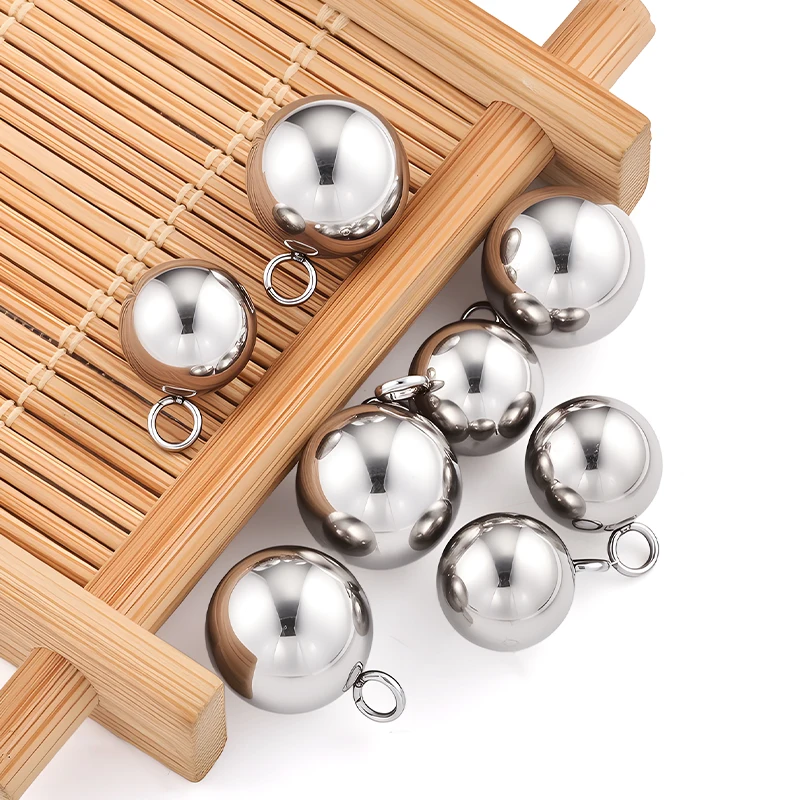 10Pcs Stainless Steel Ball Charms Solid Ball Round Bead Pendants for Jewelry Making DIY Necklace Bracelet Earrings Findings