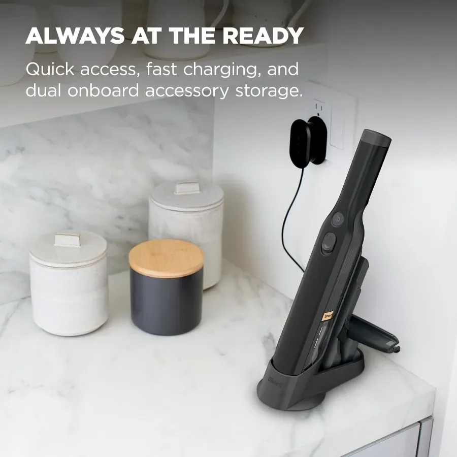 WANDVAC WV201BK Cordless Hand Vacuum, Ultra Light 1.4lbs Design, Rechargeable with Charging Dock, One-Touch Debris Empty, Multi-Surface Cleaning for Home, Car & Pet Hair