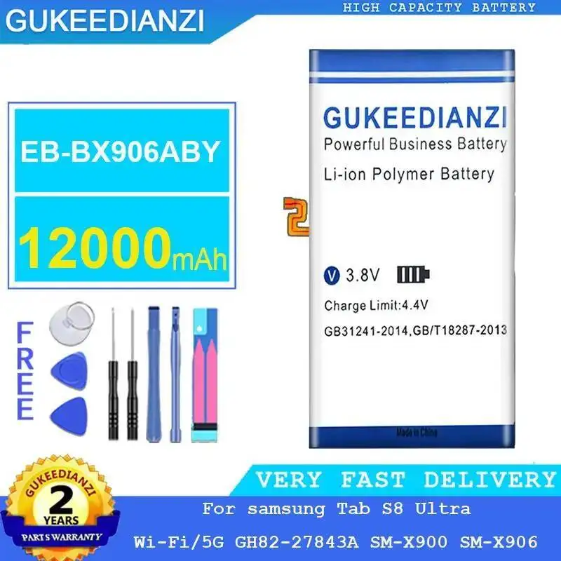 Надежный блок питания для Samsung Tab S8 Ultra WI-FI 5G GH82-27843A SM-X900 SM-X906 EB-BX906ABY 12000 мАч стабильный аккумулятор для планшета