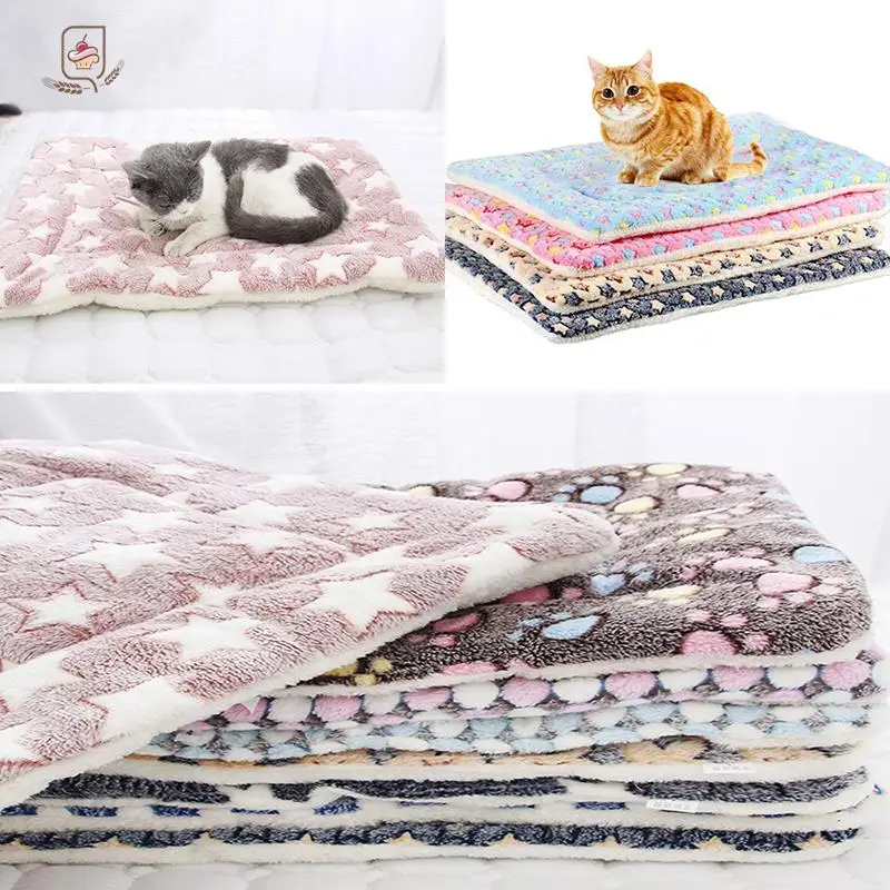 Soft Fluffy Pet Dog Blanket Cute Star Printing Pet Mat Warm Breathable Skin Friendly Cats And Dogs Bed Blanket Pet Supplies