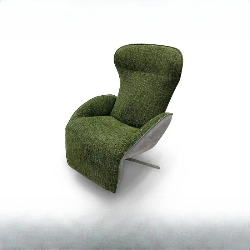 designer leisure chair, can lie down and sit for lunch break, living room rotating fabric recliner sofa chair