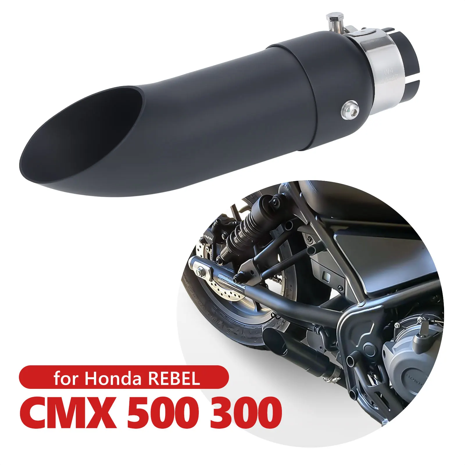 

For Honda Rebel Exhaust Muffler Pipe w/DB Killer Short Exhaust Tip CMX 300 500 CMX300 CMX500 2017-2022 Motorcycle Exhaust System