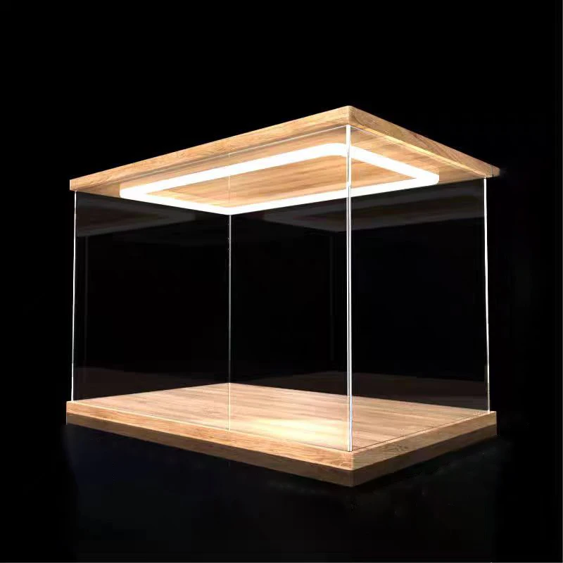 

Openabled Door Storage Box for Car Model and Toy, Assemble Acrylic Display Clear Case with 3D Ring LED Light for Action Figure