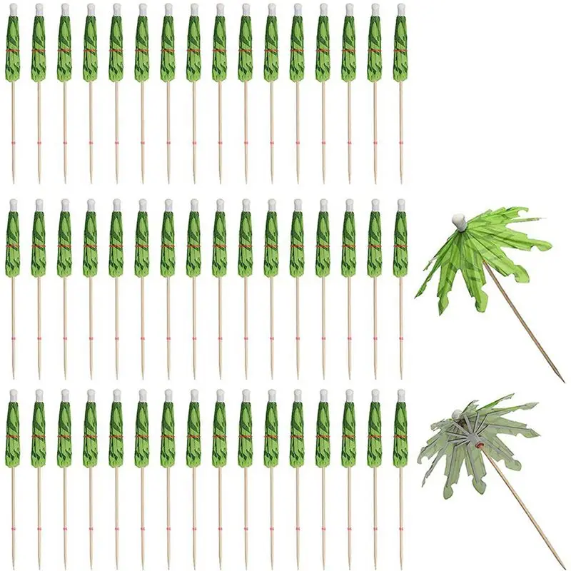 A98E-300Pcs Umbrellas For Drinks, Coconut Palm Tree Umbrella Toothpicks, Tropical Umbrella Decorations For Cupcake