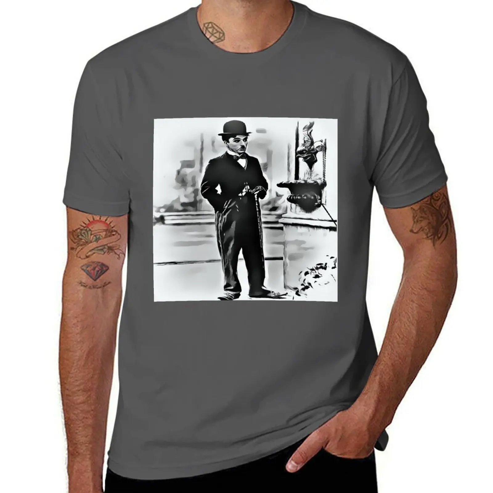 

cinema retro silent movie charlie vintage film chaplin T-Shirt Novelty Graphic Tee Shirt