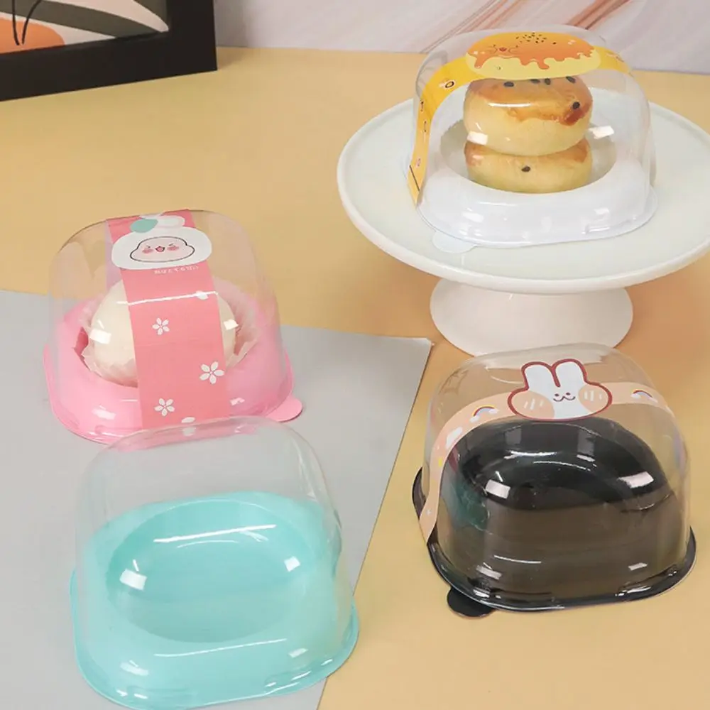 50pcs Square Moon Cake Packaging Tray Plastic DIY Moon Cake Boxes With Transparent Lid Dust-proof Baking Packaging Box Bakery