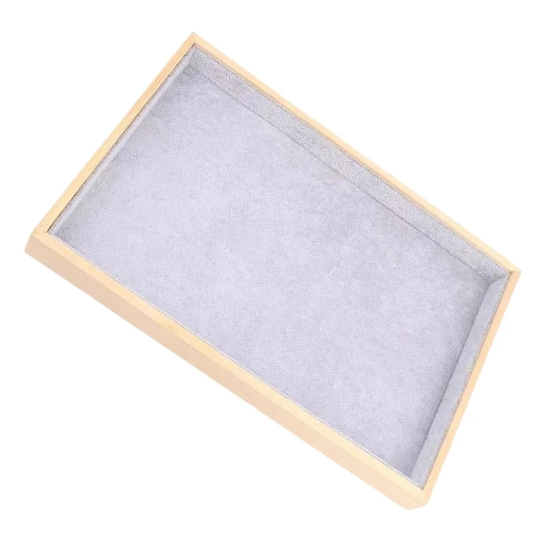 Velvets Jewelry Tray Stackable Showcase Display Necklace Bracelet Rings Watch Display Empty Plate for Women