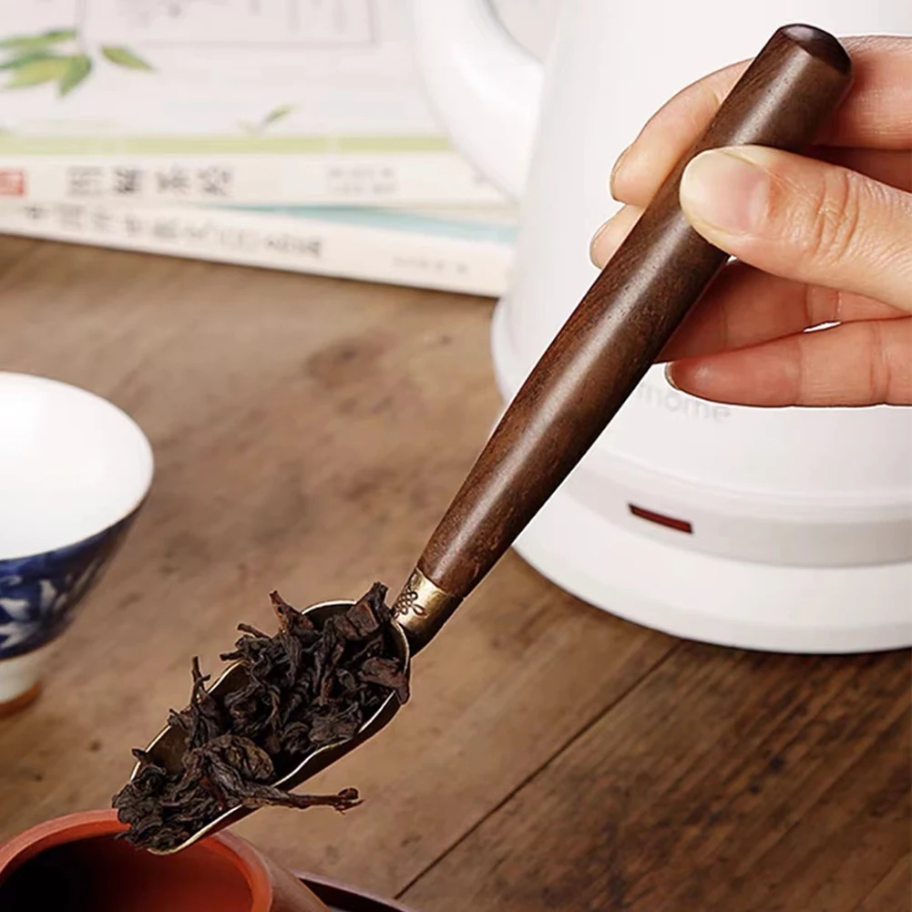 Retro Tea Scoop Exquisite Loose Leaf Tea Scoop Multifunction Creative Tea Shovel Vintage Ebony Teaspoon for Home Teahouse