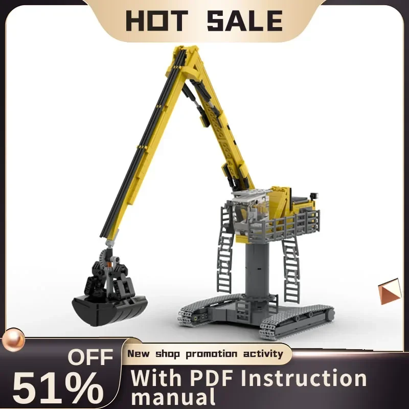 

870Pcs City Engineering Series Liebherr Lh50 Car Model Diy Creative Ideas Kid Toy Birthday Gifts Technology Custom Puzzles Moc