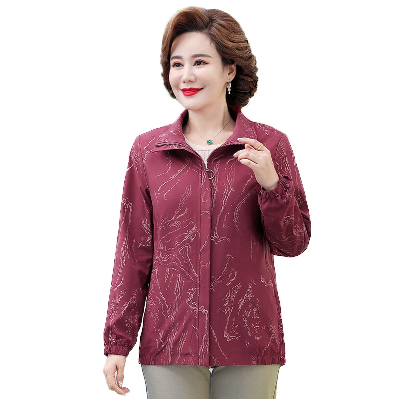 Mujeres con abrigos forrados otoño nuevas madres mayores de mediana edad cortavientos Chaqueta corta cárdigan Top femenino