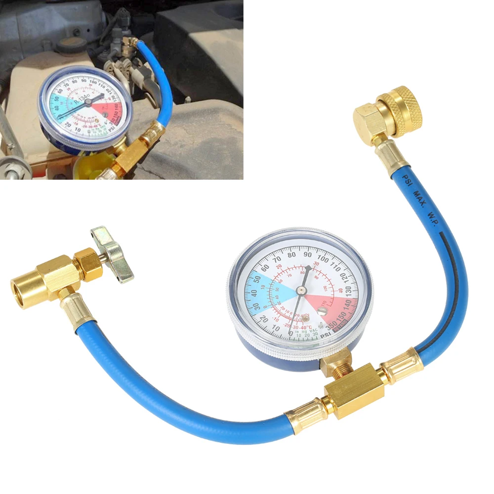 AC R134A Car Auto Air Conditioning Refrigerant Recharge Measuring Hose Gauge Kit 1/2 Hose Gauge Kit Refrigerant Hose Gauge
