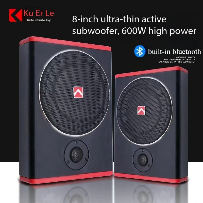 8 Inch ultra-thin Active car Subwoofer Built-in power amplifier & Bluetooth RMS power 80W MAX 600W Non-destructive modification