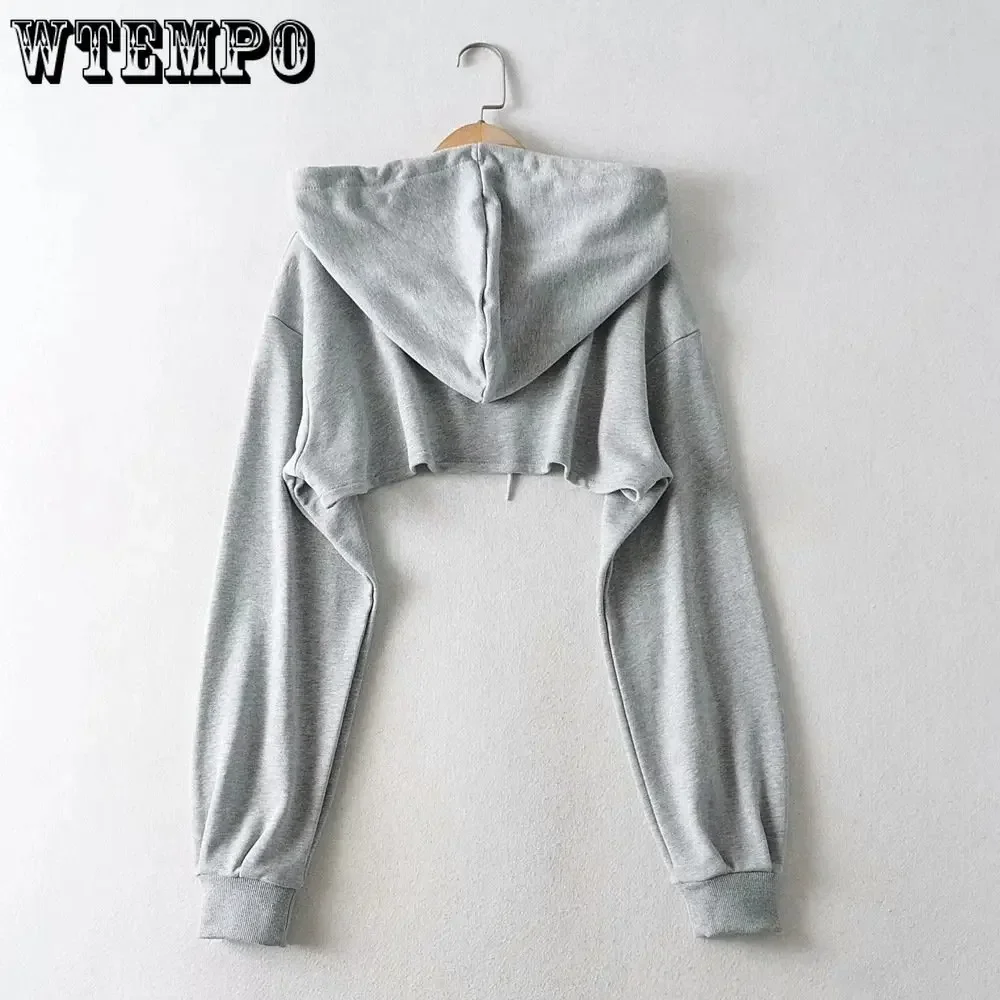 Hoodie Weibliche Hoodie Persönlichkeit Unregelmäßige Crop Ultra Kurze Stil Langarm Top Weibliche Drop Shipping