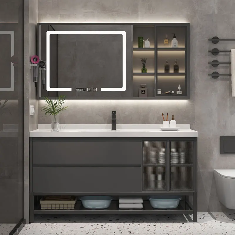 

Light luxury smart bathroom bathroom cabinet, ceramic integrated washing table, wash basin, wash face table, basin cabinet