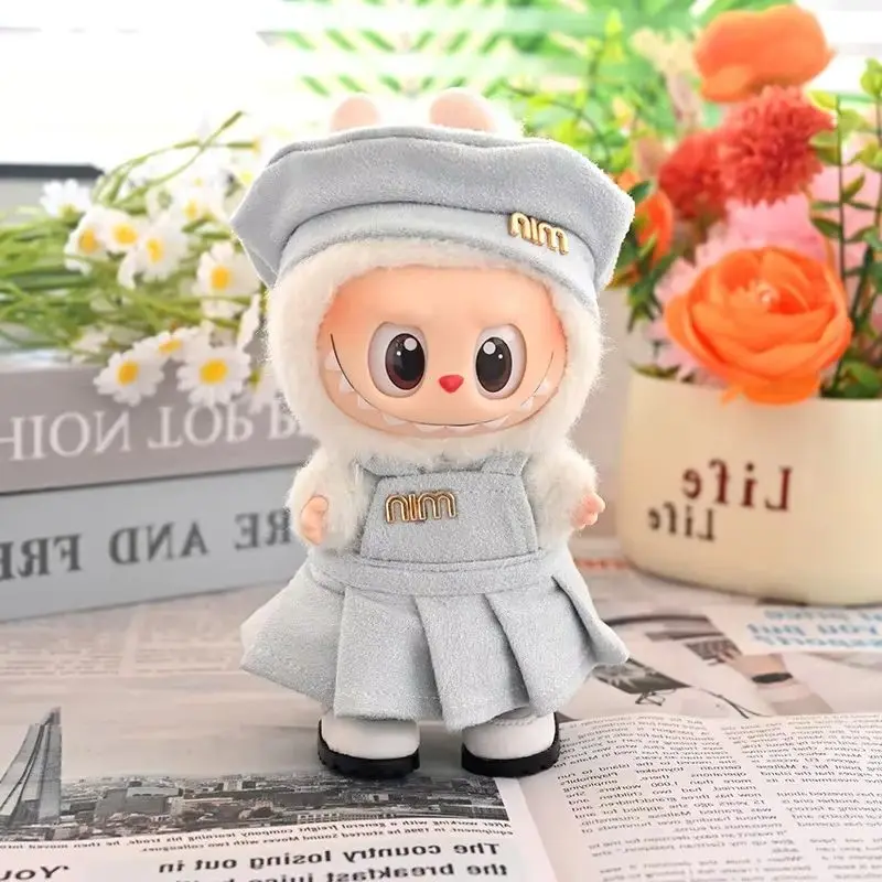 

For Labubu Clothes Fashion Overalls Pleated Skirt Set Labubu Idol V1 V2 V3 Dolls Clothing Doll Accessories Blythe Clothes