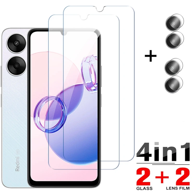 4in1 Tempered Glass For Xiaomi Redmi 13C Camera Lens Screen Protector Film for Xiaomi Redmi 12 12C 5G Redmi 13 Lens Glass