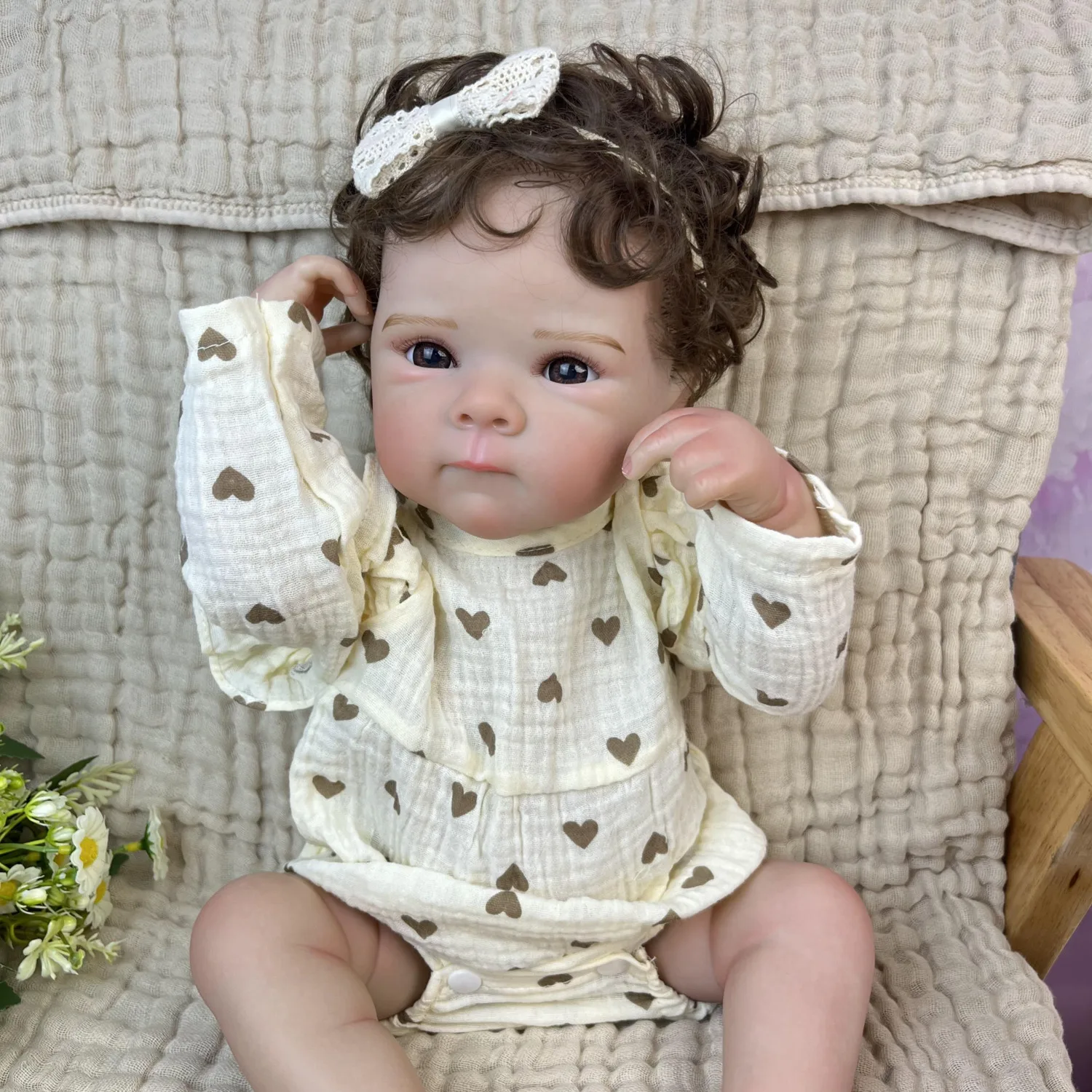 BZDOLL 19 CALI 48 CM Lalka Reborn z Pełnego Winylu, Realistyczna, Ręcznie Robiona, Modna, Idealna na Prezent Urodzinowy, Kolekcjonerska Lalka Humanoidalna dla Dzieci