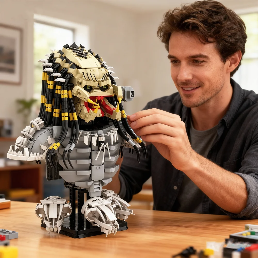 

MOC Alien Predator Bricks Movie Alien Predator Horror Monster Building Blocks Model Creativity Assemble Toys Kids Birthday Gifts