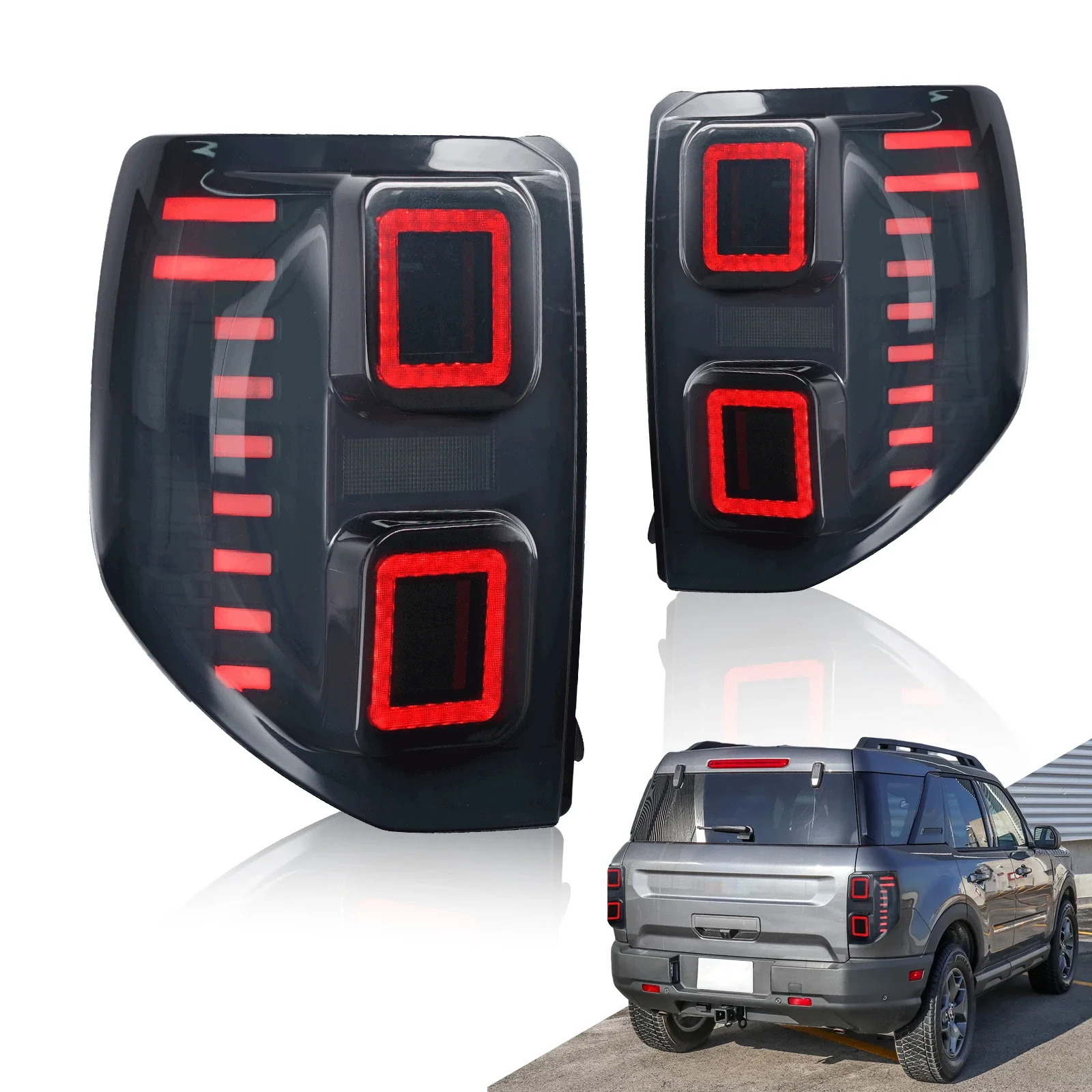 

ApolloArchaic New Design Full Led Taillights With Sequential Turning Signal For Bronco Sport 2021-UP Rear Lamp