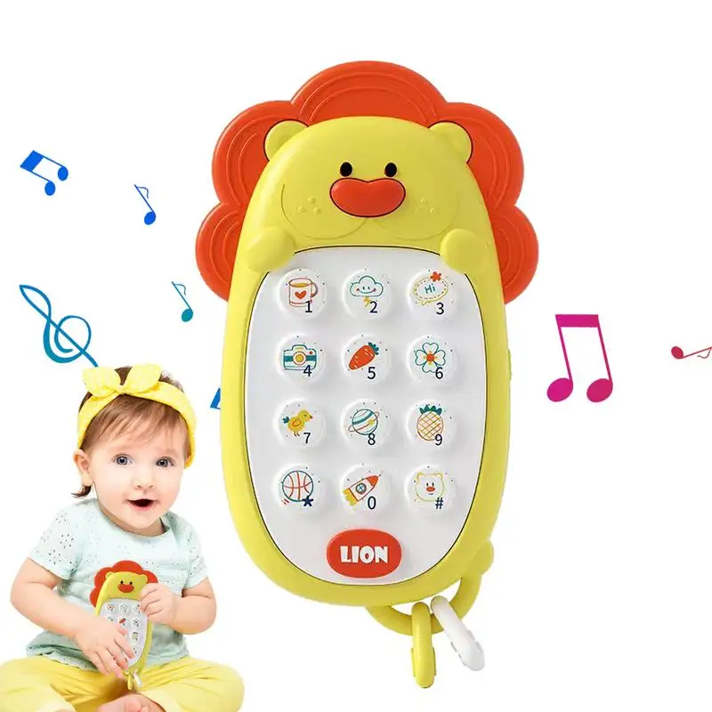 Educational Phone For Kids Early Learning Interactive Phone Sound Toys Chewable Fake Phone Preschool Toys For Babies