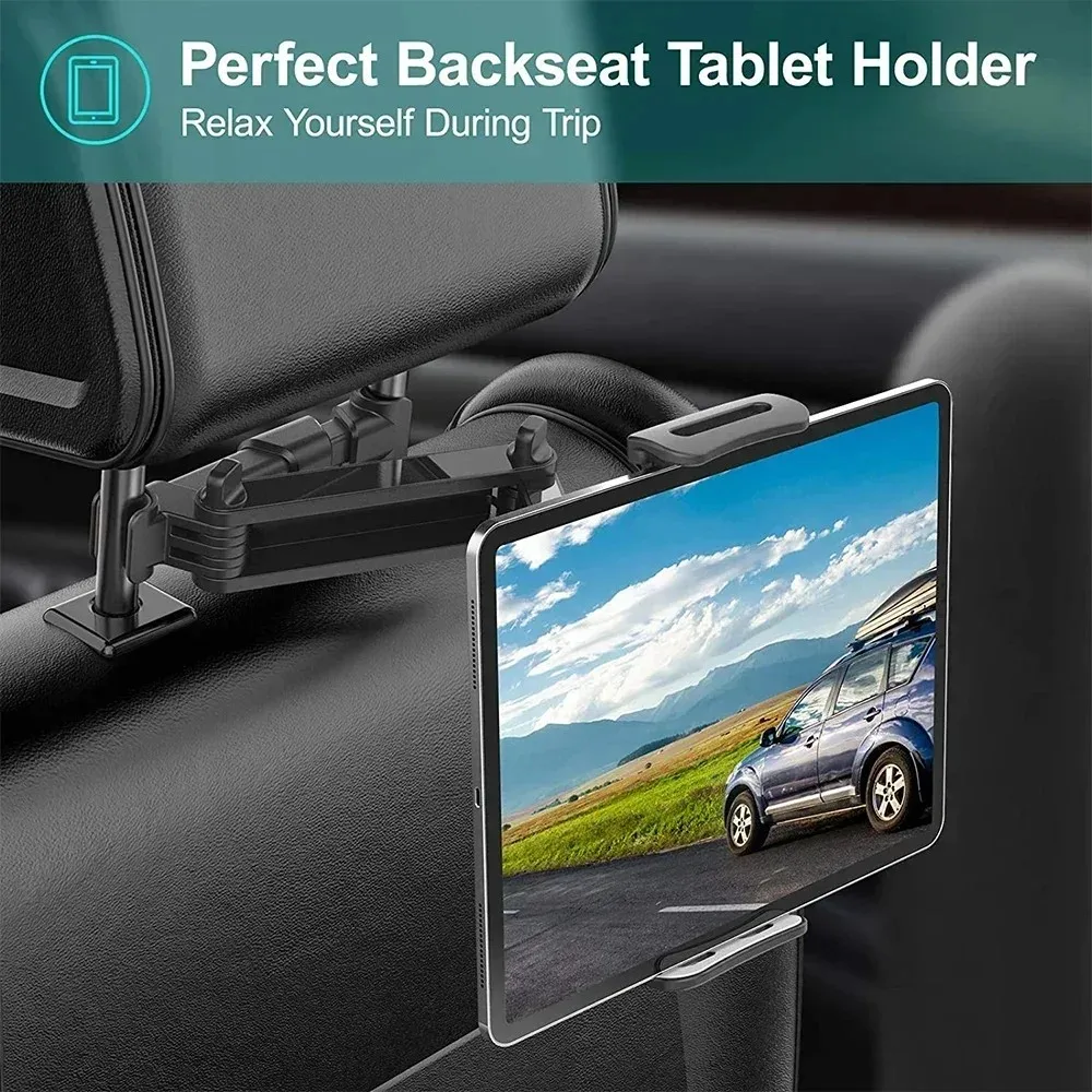 Universell 360 ° Drehbarer Auto-Kopfstützenhalter für Tablets und Smartphones, 4-11 Zoll, Passend für iPad Air und Ähnliche Geräte – Detail 6