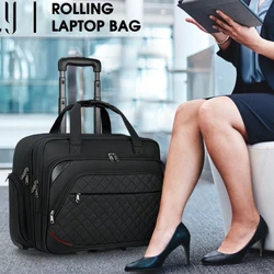 Rolling Laptop Bag Women Men Rolling Briefcase with Wheels for Work Travel Business Roller Bag Overnight with RFID Carry on