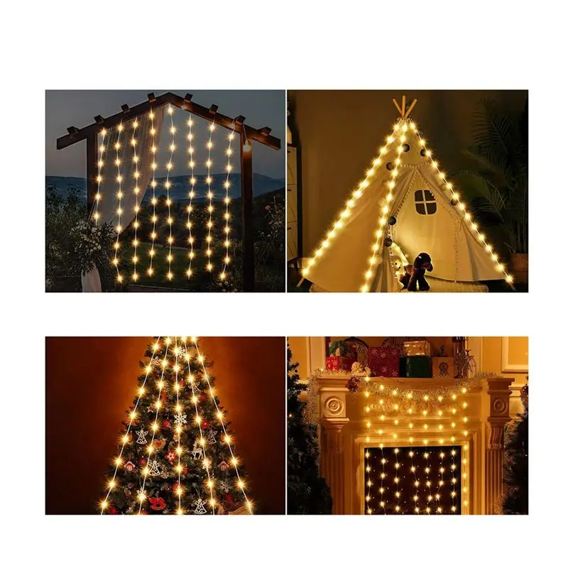 B03C-Patio Umbrella Lights Solar Powered Waterproof Umbrella Lights Outdoor Patio With Remote Control 8 Modes Warm