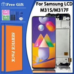 Super AMOLED M31S LCD For Samsung M31s SM-M317F M317F/DS Lcd Display Touch Screen Digitizer Assembly Panel With Frame