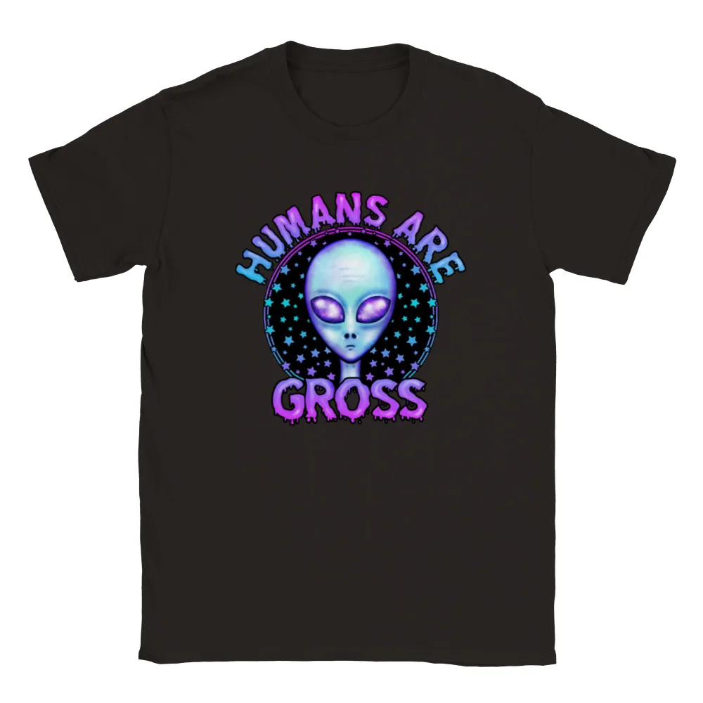 Humans Are Gross - ET - Alien - UFO - Classic T-shirt For Men Clothing Women Short Sleeve Tees High Quality 100%Cotton