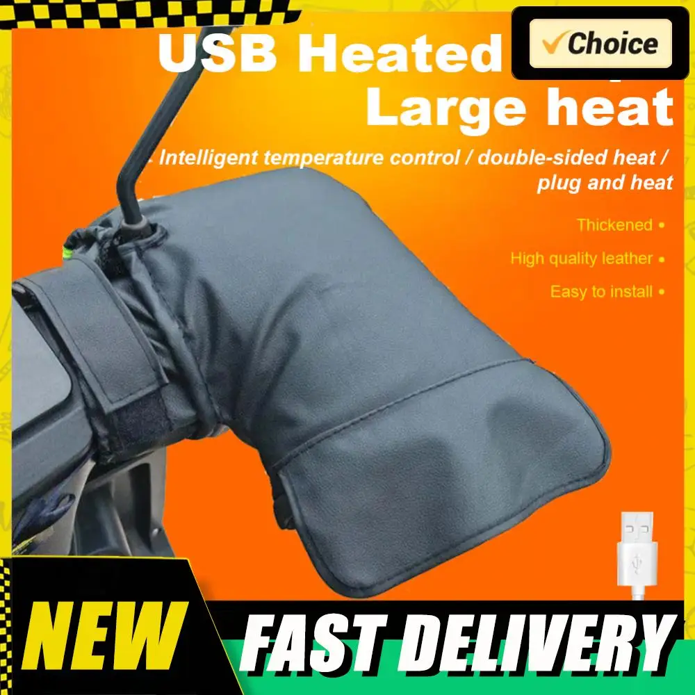 1Pair Motorcycle Handlebar Muffs Motor Scooter Thick Warm Grip Handle Bar Muff Rainproof Winter Warmer Gloves for Outdoor Riding