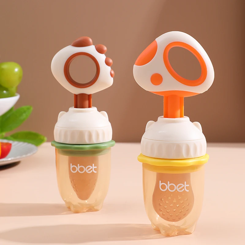 BBET-biberones de alimentación de gel de sílice para bebé, tetina de fruta fresca, Nibbler, aprender a alimentar, agua potable, mango de paja