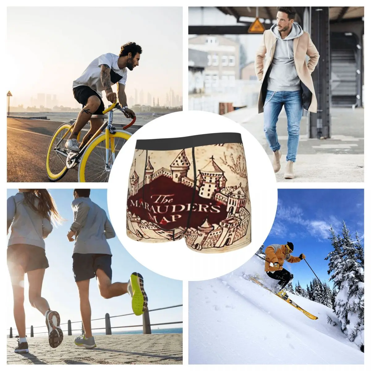 الملاكم السروال السراويل Marauders ماجيك خريطة سراويل الرجال تهوية الملابس الداخلية ل أوم رجل صديقها الهدايا